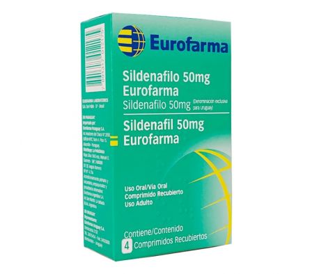 SILDENAFILO 50 MG CAJA X 4 COMPRIMIDOS