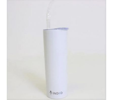 INDIO VASO TERMICO CON PAJITA 650ML BLANCO