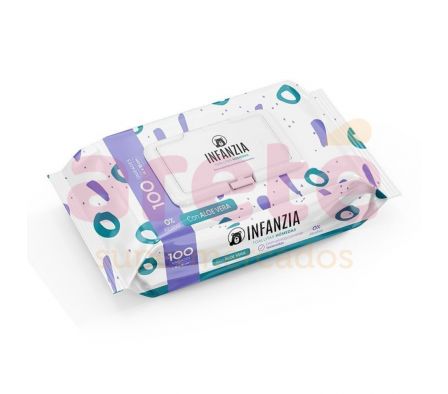 INFANZIA  TOALLITAS BABY ALOE C/TAPA X 100 U I