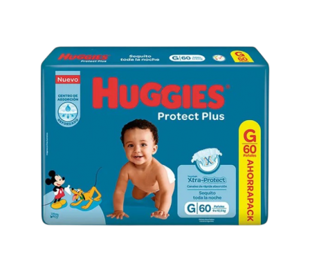 HUGGIES PROTECT PLUS G AHORRO X 60 UNID