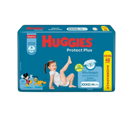HUGGIES PROTECT PLUS XXXL AHORRO X 48 UNID