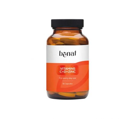 BENAT VITAMIN C + D + ZINC FRASCO X 60 CAPSULAS