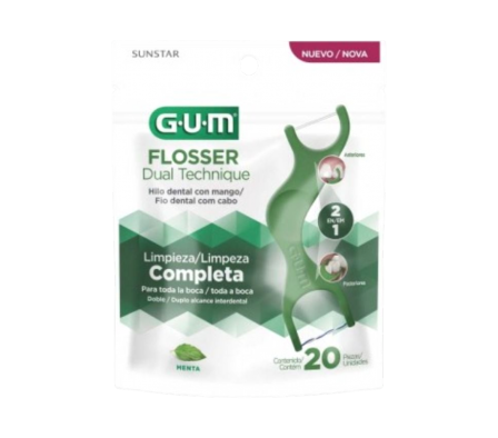 GUM FLOSSERS DUAL TECHNIQUE X 20 UNID