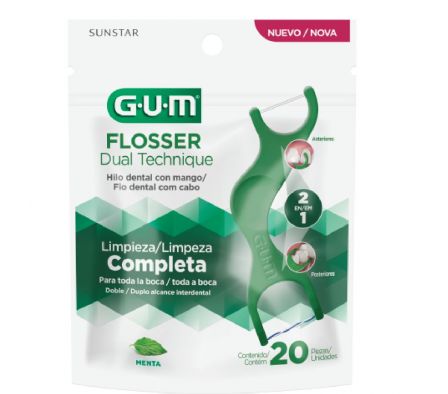 GUM FLOSSERS DUAL TECHNIQUE X 20 UNID