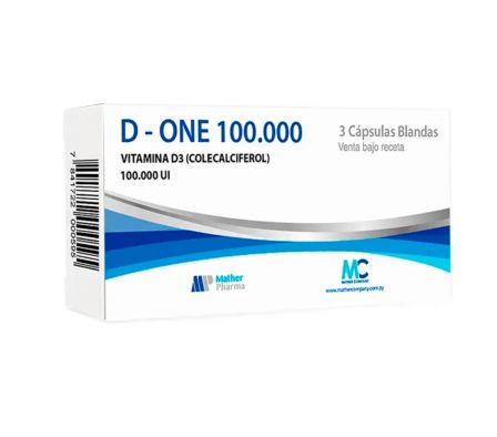 D ONE 100.000 UI VITAMINA D3  CAJA X 3 CAPS (COLECALCIFEROL)