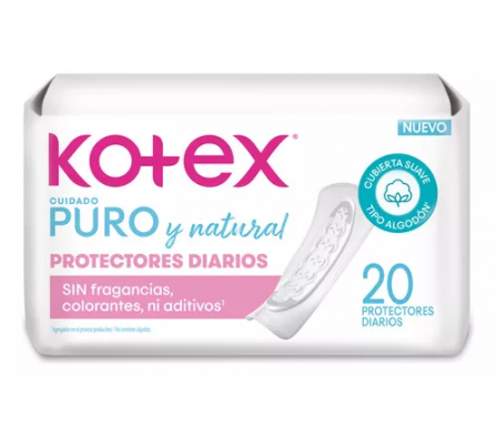 KOTEX PURO Y NATURAL PROTECTOR DIARIO ULTRAFLEX X20