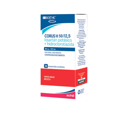 CORUS H 50 - 12.5 MG CAJA X 30 COMP REC BIOETHIC