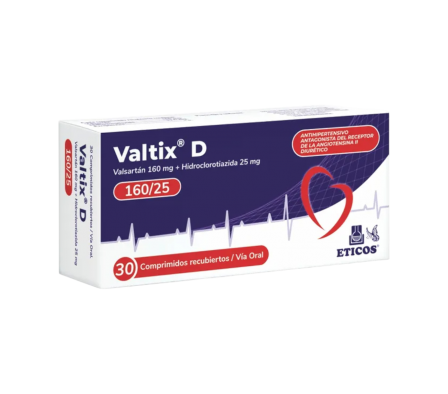 VALTIX D160/25 MG CAJA X 30 COMP REC