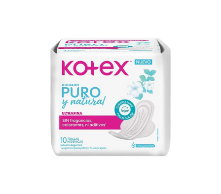 FL KOTEX PURO Y NATURAL TOA ULTRAFINA 10 UNI
