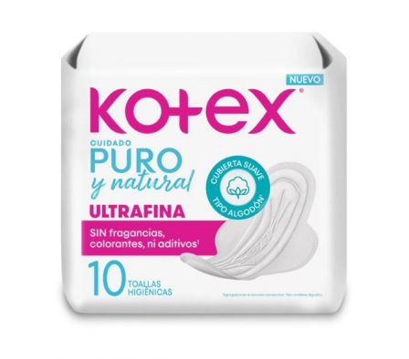 KOTEX PURO Y NATURAL TOA ULTRAFINA 10 UNI