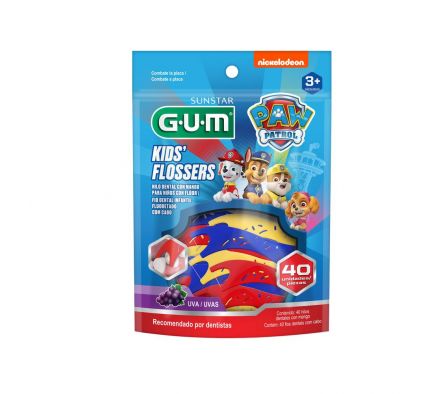 GUM PAW PATRON KIDS FLOSSERS X40UNIDAD