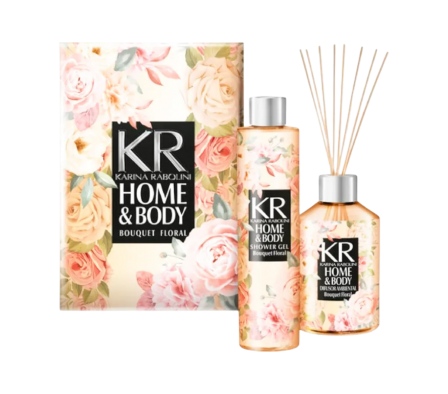 KARINA RABOLINI DIFUSOR 250ML+GEL DE DUCHA 240 ML FLORES TROPICALES Y VAINILLA