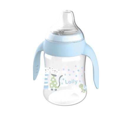 LOLLY TAZA ZOO ANTIFUGAS C/MANIJA AZUL 250 ML