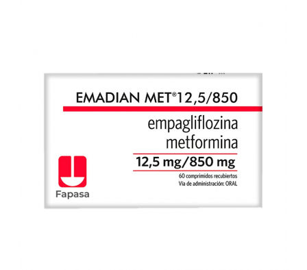 EMADIAN MET 12,5/850 MG CAJA X 60 COMPRIMIDOS