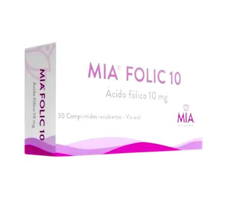 MIA FOLIC 10 MG CAJA X 30  COMPRIMIDOS