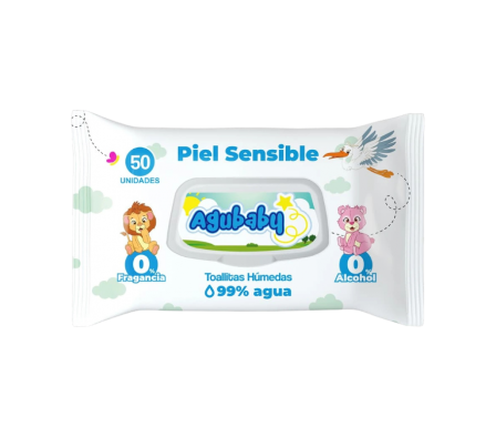 AGUBABY TOALLITAS HUMEDAS PIEL SENS X 50 C/TAPA