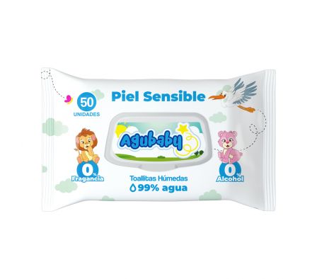 AGUBABY TOALLITAS HUMEDAS PIEL SENS X 50 C/TAPA