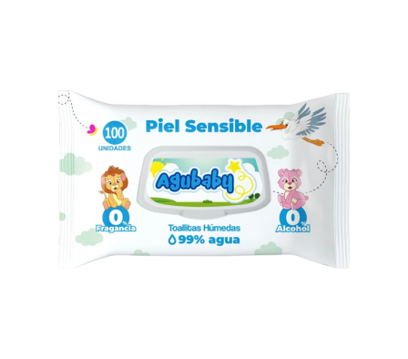 AGUBABY TOALLITAS HUMEDAS PIEL SENS X 100 C/TAPA