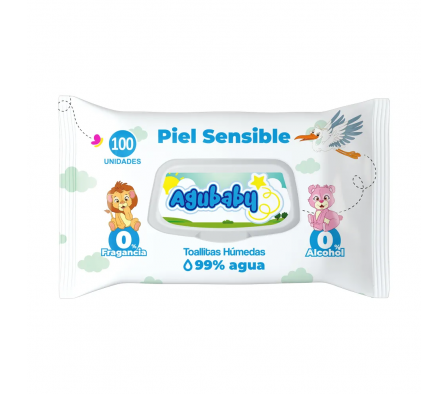 AGUBABY TOALLITAS HUMEDAS PIEL SENS X 100 C/TAPA