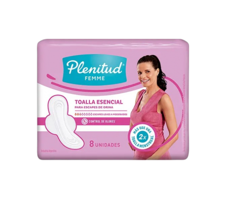 PLENITUD TOALLA FEMENINE  LARG CON ALA 24X8