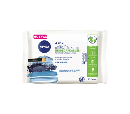NIVEA TOALLITAS DESMAQUILLANTE REFRESCANTE PIEL NORMAL 25 PCS