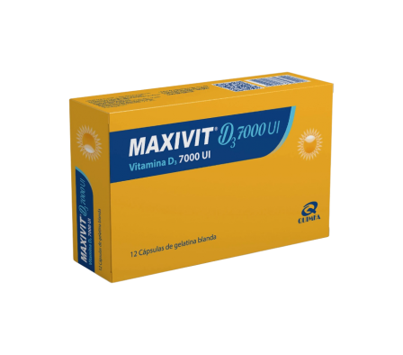 MAXIVIT D3 7000 UI CPS. DE GELATINA BLAND. CAJA X 12