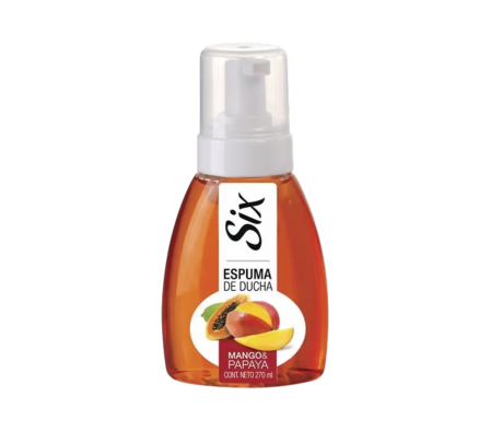 SIX ESPUMA DE DUCHA MANGO Y PAPAYA 270 ML