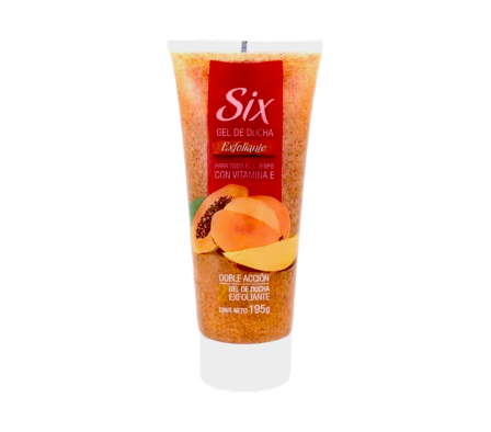 SIX GEL DE DUCHA EXFOLIANTE MANGO Y PAPAYA 195 GR