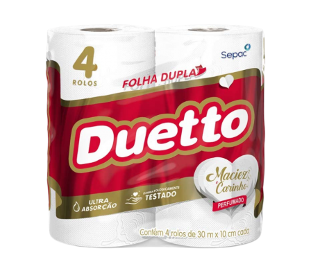DUETTO PAPEL HIG. DOBLE HOJA PERFUMADO X 4 30M