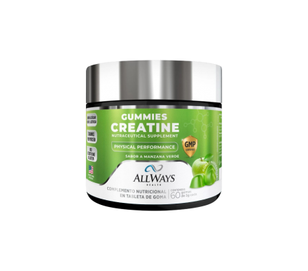 ALLWAYS CREATINE X 60 GUMMIES SABOR MANZANA VERDE