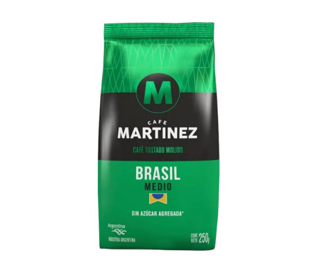 CAFE MARTINEZ MOLIDO MEDIO PAQ,BRASIL 250GR