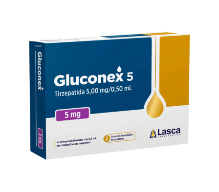 gluconex 5 mg caja x 4 jer. prell. x 0,50 ml. cdisp. seg.