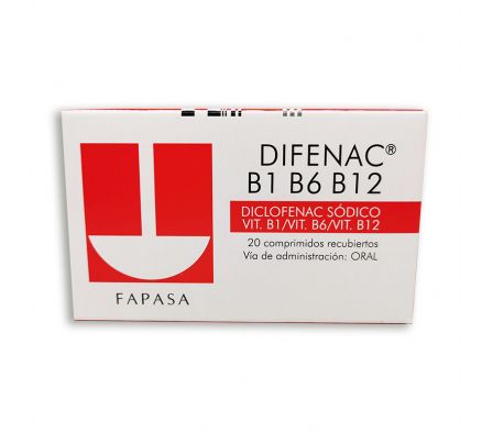 DIFENAC B1 B6 B12 2.5MG TABL. CAJA X 20
