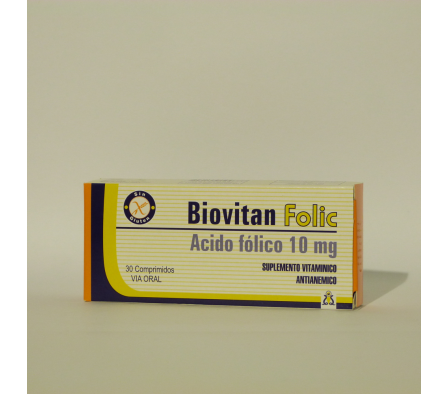 BIOVITAN FOLIC 10MG CO-RAN CAJA X 30