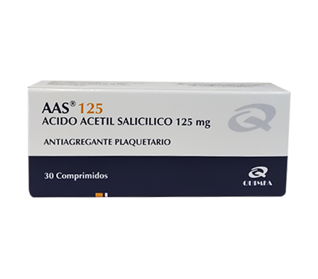 AAS 125 MG TABL. CAJA X 30 COMPRIMIDOS