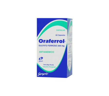 ORAFERROL 200MG CAPS CAJA X 30
