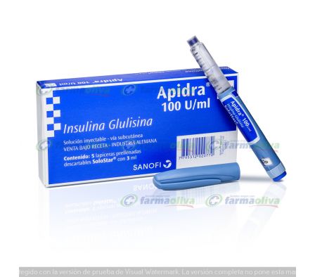 APIDRA 100UI (5) X UNIDAD