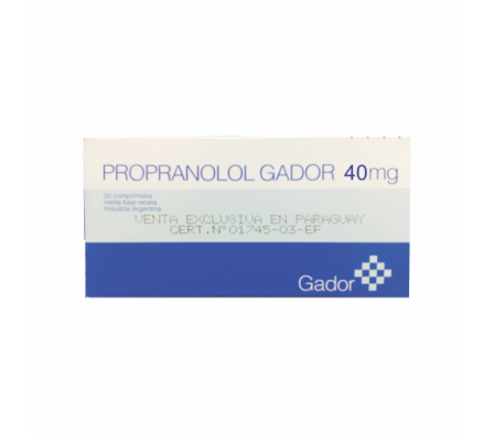 PROPANOLOL GADOR 40MG TABL. CAJA X 50