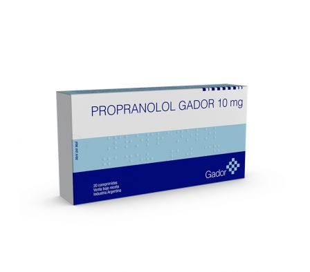 PROPANOLOL GADOR 10MG TABL. CAJA X 20