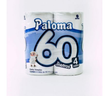 PAPEL HIGIENICO PALOMA 60MTS NEUTRO X4