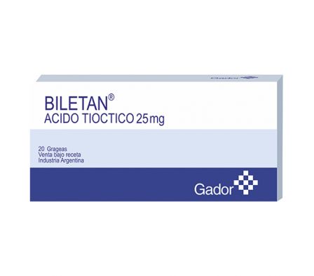 BILETAN 25MG GRAG. CAJA X 20
