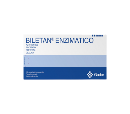 BILETAN ENZIMATICO 100 MG CAJA X 20 COMPRIMIDOS