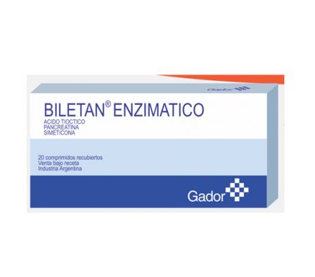 BILETAN ENZIMATICO 100 MG CAJA X 20 COMPRIMIDOS