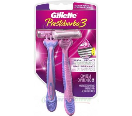 GILLETTE PRESTOBARBA 3 MUJER MAQUINA DE AFEITAR X 2 UNIDADES