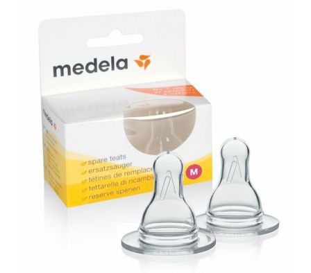 MEDELA TETINAS DE SILICONAS (PAR) M FLUJO MEDIO R.0604