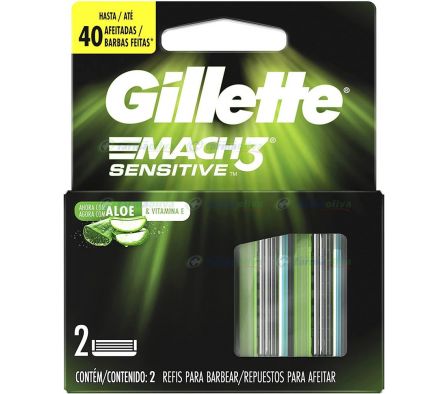 GILLETTE RPTO. MACH 3 X 2 SENSITIVE REF.865