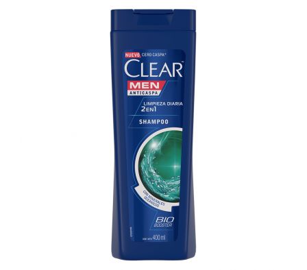 CLEAR SHAMPOO. X 400 ML.2EN1 DUAL EFECT