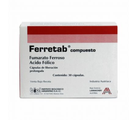 FERRETAB COMPUESTO 600MG CAPS CAJA X 30