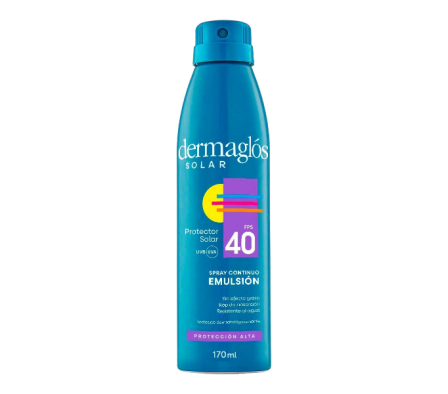 DERMAGLOS SOLAR SPRAY FPS 40 RA X 170 ML.