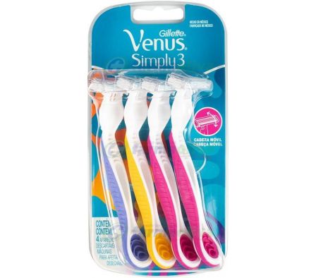 GILLETTE VENUS MAQ. 3 SIMPLY X 4 PZS. R.2408